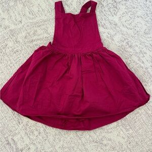 Kids Burgundy Pinafore Dress